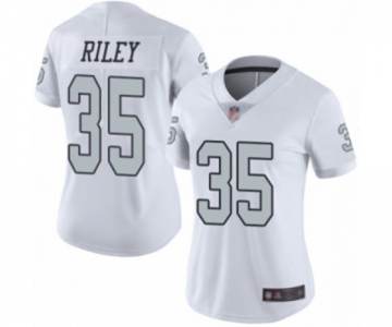 Women's Oakland Raiders #35 Curtis Riley Limited White Rush Vapor Untouchable Football Jersey