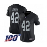 Women's Oakland Raiders #42 Karl Joseph Black Team Color Vapor Untouchable Limited Player 100th Season Football Jersey