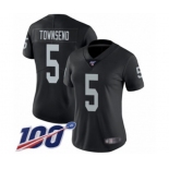 Women's Oakland Raiders #5 Johnny Townsend Black Team Color Vapor Untouchable Limited Player 100th Season Football Jersey