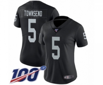 Women's Oakland Raiders #5 Johnny Townsend Black Team Color Vapor Untouchable Limited Player 100th Season Football Jersey