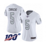 Women's Oakland Raiders #5 Johnny Townsend Limited White Rush Vapor Untouchable 100th Season Football Jersey