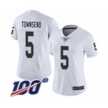 Women's Oakland Raiders #5 Johnny Townsend White Vapor Untouchable Limited Player 100th Season Football Jersey