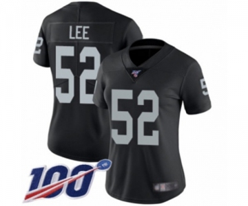 Women's Oakland Raiders #52 Marquel Lee Black Team Color Vapor Untouchable Limited Player 100th Season Football Jersey