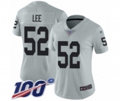 Women's Oakland Raiders #52 Marquel Lee Limited Silver Inverted Legend 100th Season Football Jersey