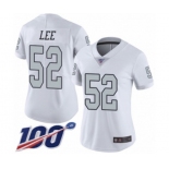 Women's Oakland Raiders #52 Marquel Lee Limited White Rush Vapor Untouchable 100th Season Football Jersey