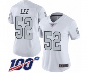 Women's Oakland Raiders #52 Marquel Lee Limited White Rush Vapor Untouchable 100th Season Football Jersey