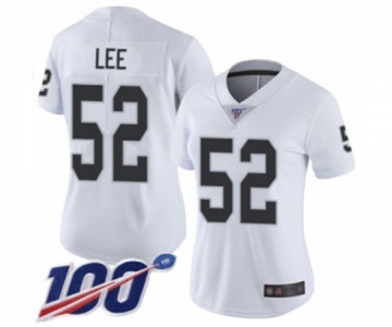 Women's Oakland Raiders #52 Marquel Lee White Vapor Untouchable Limited Player 100th Season Football Jersey