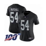 Women's Oakland Raiders #54 Brandon Marshall Black Team Color Vapor Untouchable Limited Player 100th Season Football Jersey