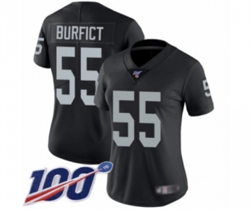 Women's Oakland Raiders #55 Vontaze Burfict Black Team Color Vapor Untouchable Limited Player 100th Season Football Jersey