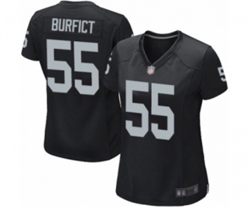 Women's Oakland Raiders #55 Vontaze Burfict Game Black Team Color Football Jersey