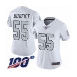 Women's Oakland Raiders #55 Vontaze Burfict Limited White Rush Vapor Untouchable 100th Season Football Jersey