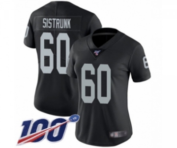 Women's Oakland Raiders #60 Otis Sistrunk Black Team Color Vapor Untouchable Limited Player 100th Season Football Jersey