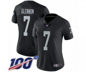 Women's Oakland Raiders #7 Mike Glennon Black Team Color Vapor Untouchable Limited Player 100th Season Football Jersey