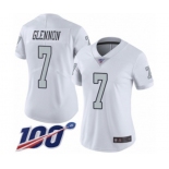 Women's Oakland Raiders #7 Mike Glennon Limited White Rush Vapor Untouchable 100th Season Football Jersey