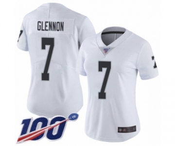 Women's Oakland Raiders #7 Mike Glennon White Vapor Untouchable Limited Player 100th Season Football Jersey