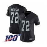 Women's Oakland Raiders #72 John Matuszak Black Team Color Vapor Untouchable Limited Player 100th Season Football Jersey