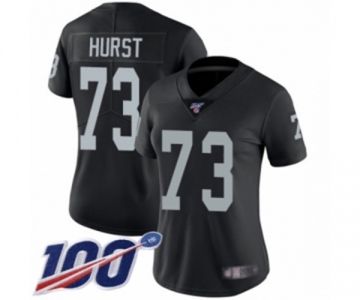 Women's Oakland Raiders #73 Maurice Hurst Black Team Color Vapor Untouchable Limited Player 100th Season Football Jersey