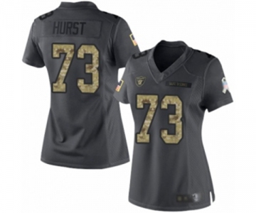 Women's Oakland Raiders #73 Maurice Hurst Limited Black 2016 Salute to Service Football Jersey