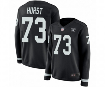 Women's Oakland Raiders #73 Maurice Hurst Limited Black Therma Long Sleeve Football Jersey