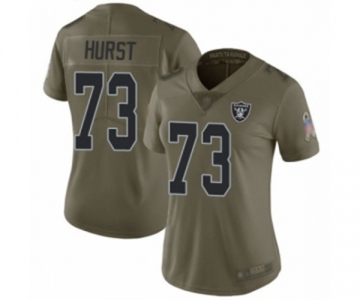 Women's Oakland Raiders #73 Maurice Hurst Limited Olive 2017 Salute to Service Football Jersey