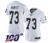 Women's Oakland Raiders #73 Maurice Hurst White Vapor Untouchable Limited Player 100th Season Football Jersey