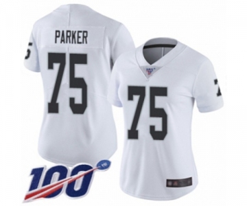 Women's Oakland Raiders #75 Brandon Parker White Vapor Untouchable Limited Player 100th Season Football Jersey