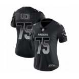 Women's Oakland Raiders #75 Howie Long Black Smoke Fashion Limited Football Jersey