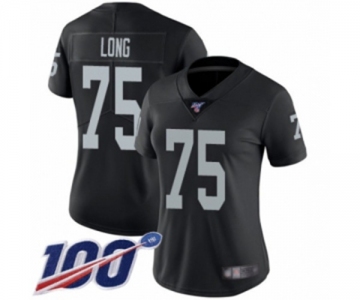 Women's Oakland Raiders #75 Howie Long Black Team Color Vapor Untouchable Limited Player 100th Season Football Jersey