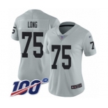 Women's Oakland Raiders #75 Howie Long Limited Silver Inverted Legend 100th Season Football Jersey