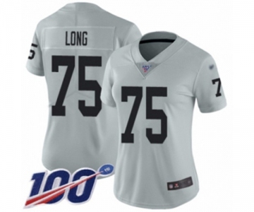 Women's Oakland Raiders #75 Howie Long Limited Silver Inverted Legend 100th Season Football Jersey