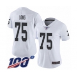 Women's Oakland Raiders #75 Howie Long White Vapor Untouchable Limited Player 100th Season Football Jersey