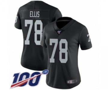 Women's Oakland Raiders #78 Justin Ellis Black Team Color Vapor Untouchable Limited Player 100th Season Football Jersey