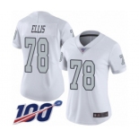 Women's Oakland Raiders #78 Justin Ellis Limited White Rush Vapor Untouchable 100th Season Football Jersey