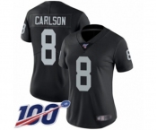 Women's Oakland Raiders #8 Daniel Carlson Black Team Color Vapor Untouchable Limited Player 100th Season Football Jersey