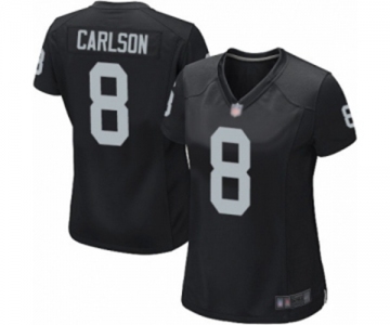 Women's Oakland Raiders #8 Daniel Carlson Game Black Team Color Football Jersey