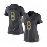 Women's Oakland Raiders #8 Daniel Carlson Limited Black 2016 Salute to Service Football Jersey