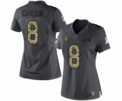 Women's Oakland Raiders #8 Daniel Carlson Limited Black 2016 Salute to Service Football Jersey