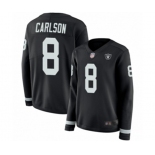 Women's Oakland Raiders #8 Daniel Carlson Limited Black Therma Long Sleeve Football Jersey