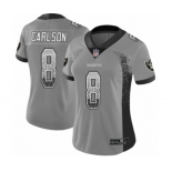 Women's Oakland Raiders #8 Daniel Carlson Limited Gray Rush Drift Fashion Football Jersey