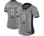 Women's Oakland Raiders #8 Daniel Carlson Limited Gray Rush Drift Fashion Football Jersey