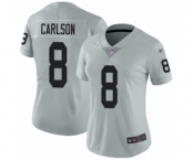 Women's Oakland Raiders #8 Daniel Carlson Limited Silver Inverted Legend Football Jersey