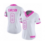 Women's Oakland Raiders #8 Daniel Carlson Limited White Pink Rush Fashion Football Jersey