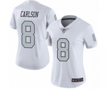 Women's Oakland Raiders #8 Daniel Carlson Limited White Rush Vapor Untouchable Football Jersey