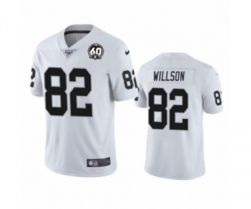 Women's Oakland Raiders #82 Luke Willson White 60th Anniversary Vapor Untouchable Limited Player 100th Season Football Jersey