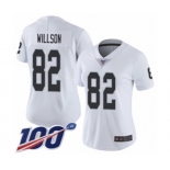 Women's Oakland Raiders #82 Luke Willson White Vapor Untouchable Limited Player 100th Season Football Jersey