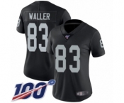 Women's Oakland Raiders #83 Darren Waller Black Team Color Vapor Untouchable Limited Player 100th Season Football Jersey