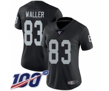 Women's Oakland Raiders #83 Darren Waller Black Team Color Vapor Untouchable Limited Player 100th Season Football Jersey