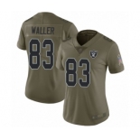 Women's Oakland Raiders #83 Darren Waller Limited Olive 2017 Salute to Service Football Jersey