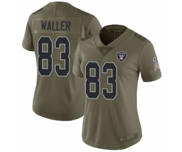 Women's Oakland Raiders #83 Darren Waller Limited Olive 2017 Salute to Service Football Jersey