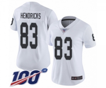 Women's Oakland Raiders #83 Ted Hendricks White Vapor Untouchable Limited Player 100th Season Football Jersey